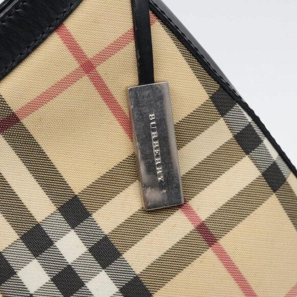 BURBERRY Nova Check Shoulder Bag PVC Beige Auth 88400 - Picture 12 of 16